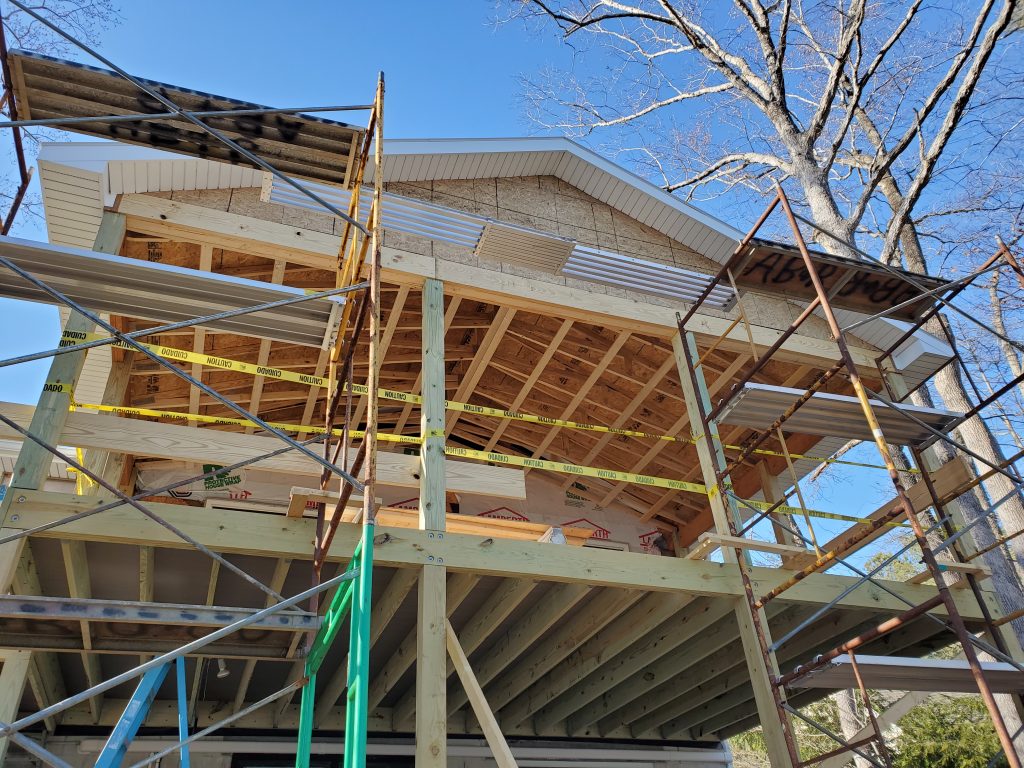 Northern Neck Porch Addition framing built