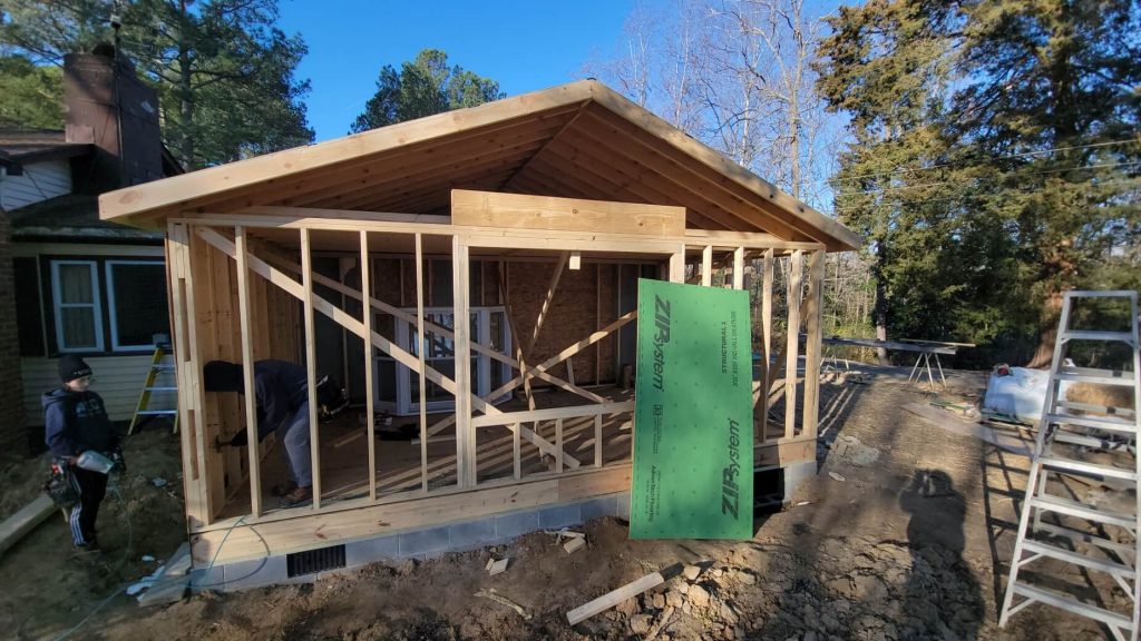 Framing completed for New Master Bath Addition