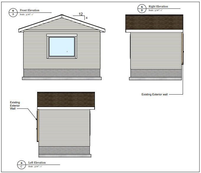 New Master Bath Addition Elevation Plans