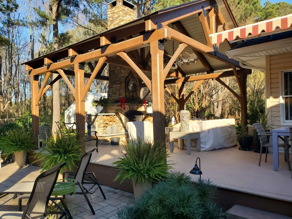 Outdoor Living with new back patio before breezeway