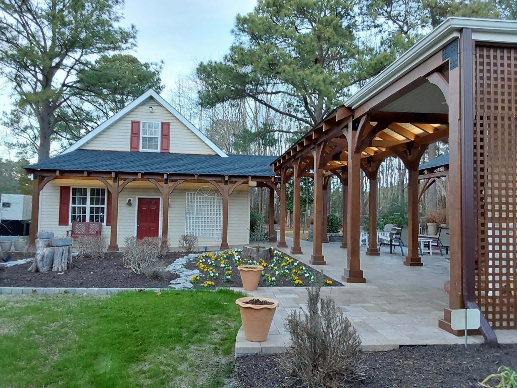 Outdoor Breezeway from side of house to front of guesthouse