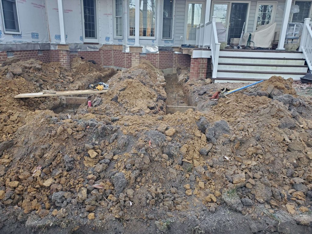 Foundation Trench for Front of Addition in Northern Neck