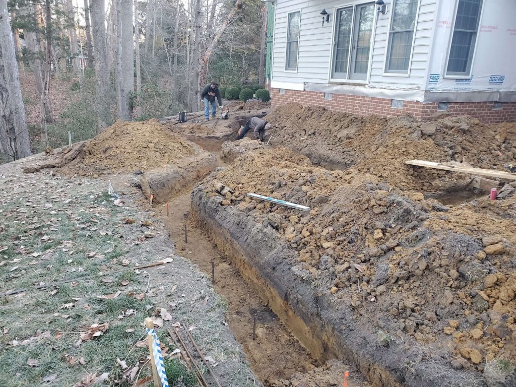 Foundation Trench for Front of Addition in Northern Neck