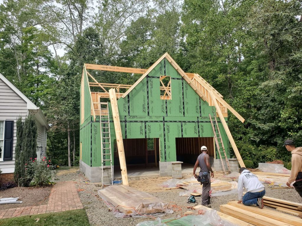 Framing for Garage Addition in Northern Neck