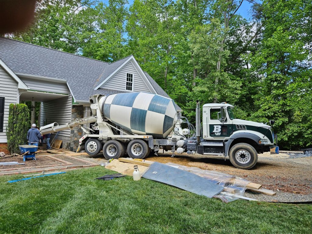 Cement pouring for breezeway