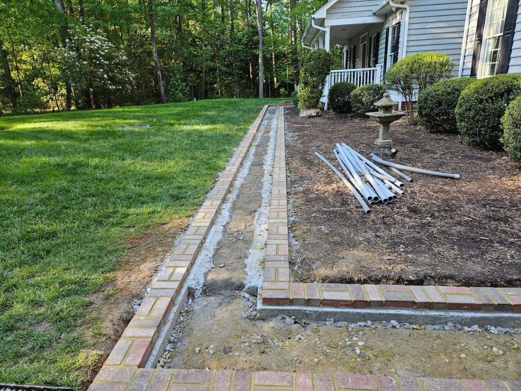 Pavers completed from front door to garage