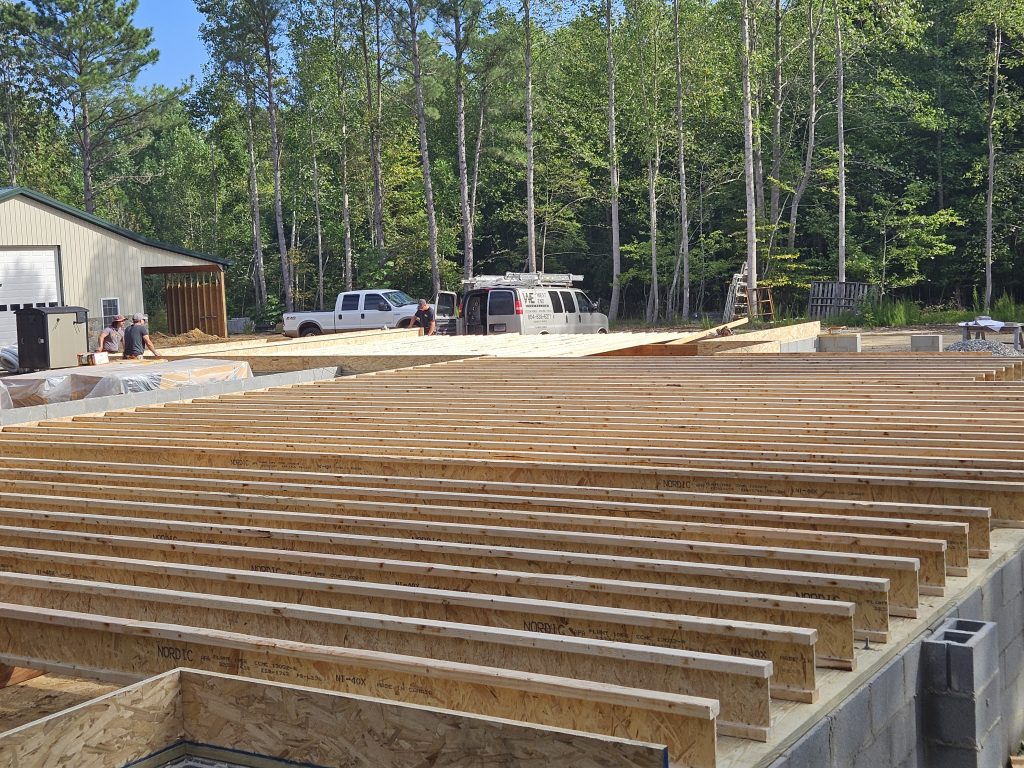 Joist Framing in place by Builder for Sub Floor