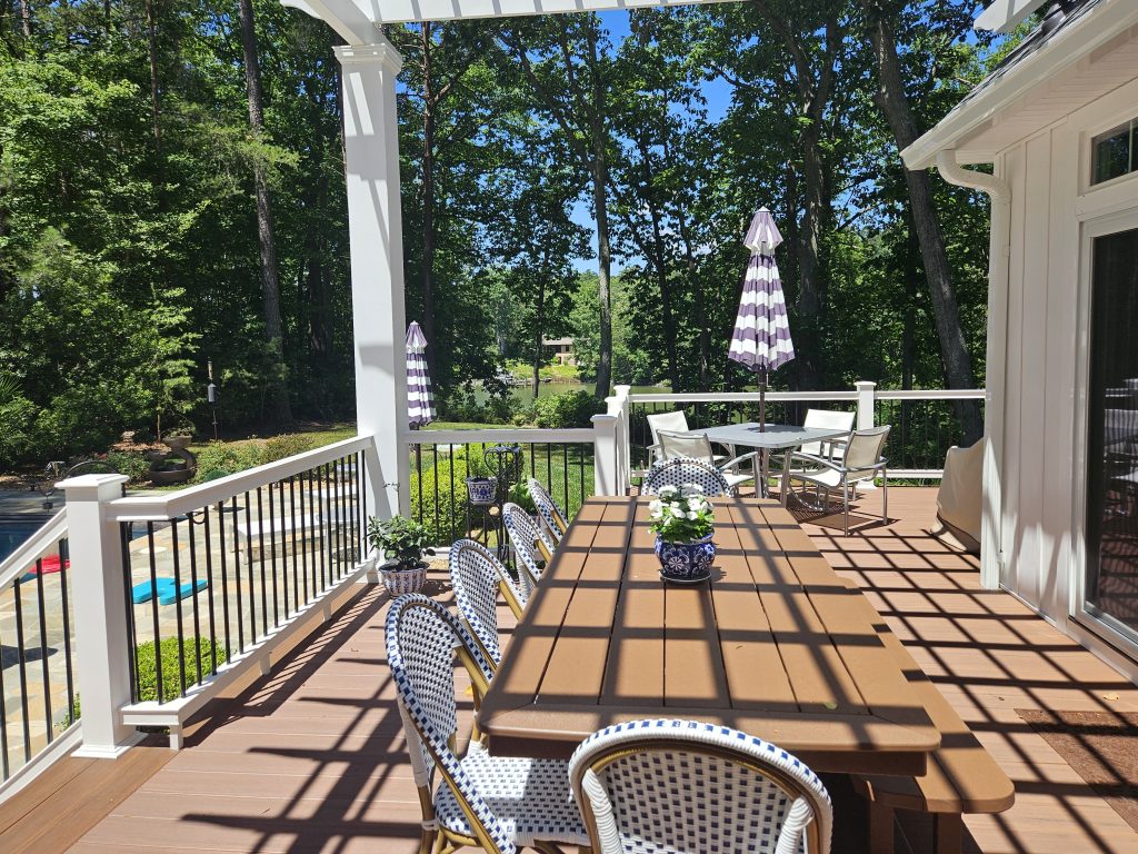 New Deck facing waterway for Home Addition