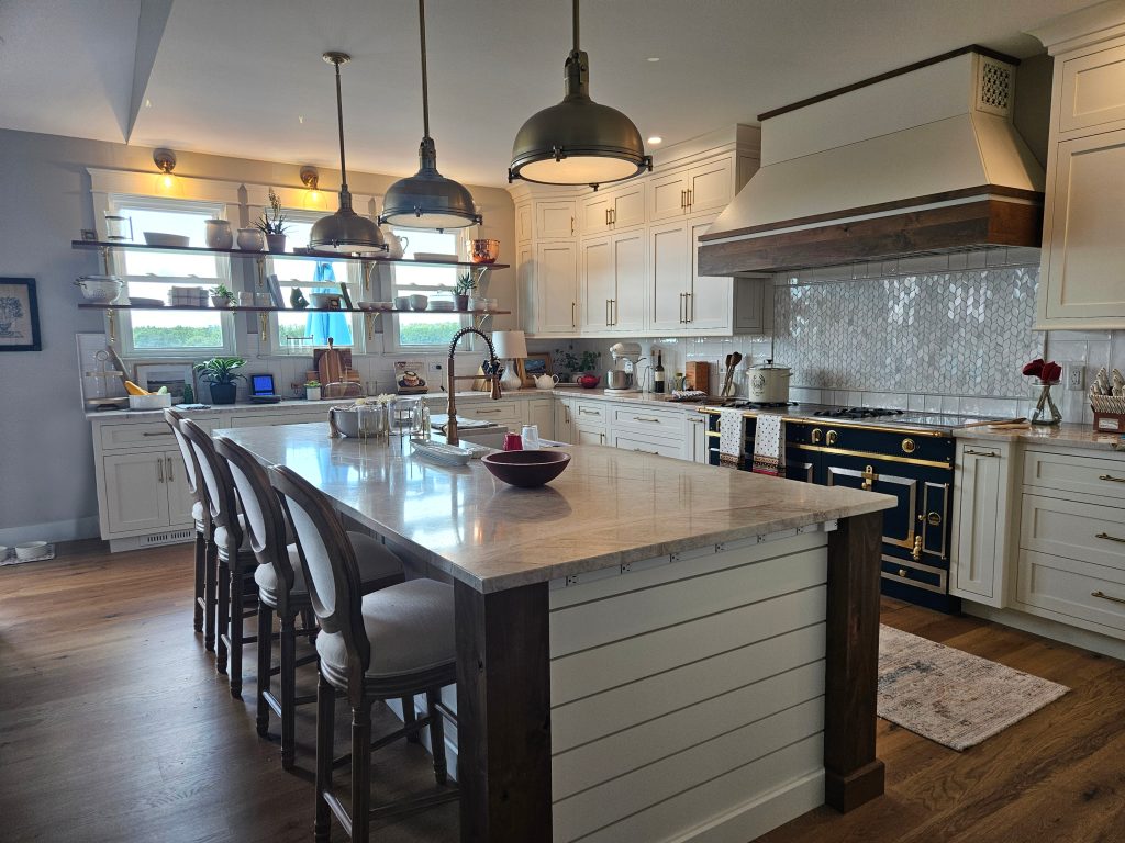 Home Remodel in Northern Neck with Large Kitchen Island