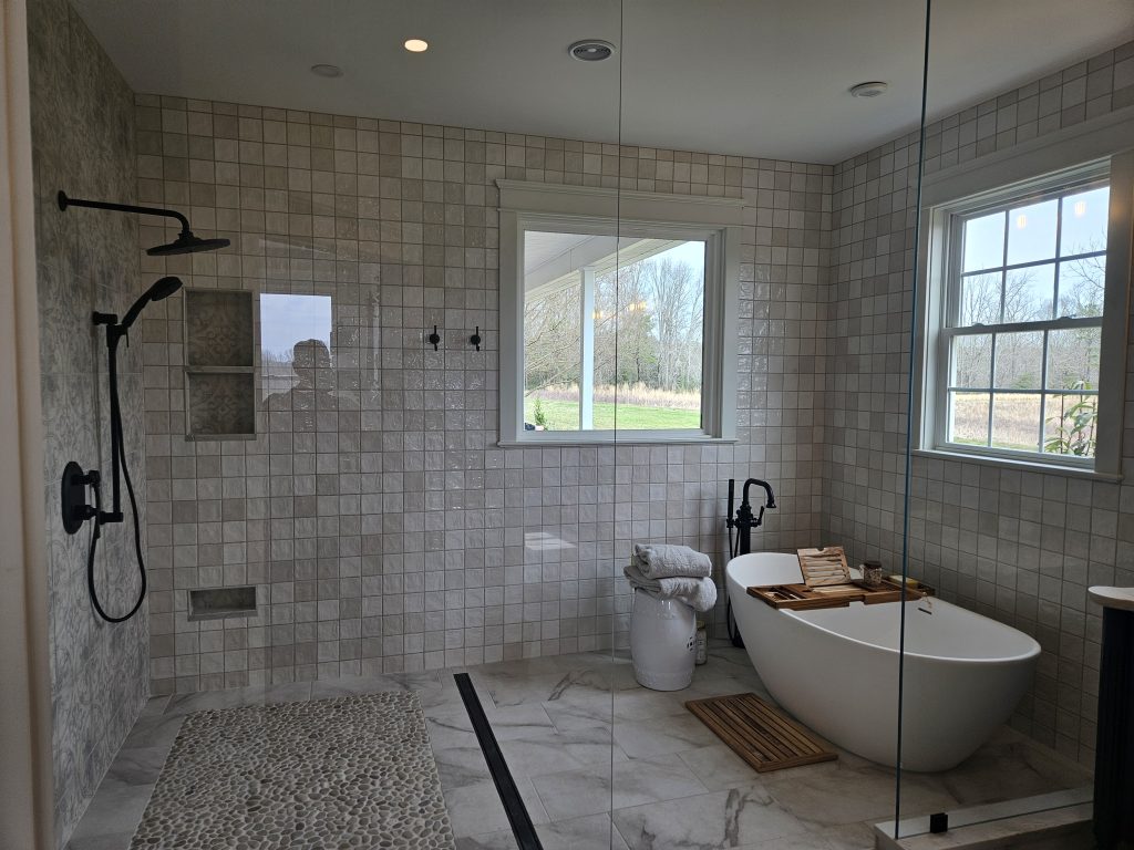 Master Bath Remodel Wet Area with shower and tub