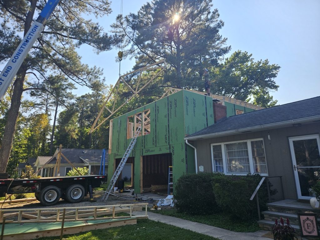 Second story framed and ready for roof trusses