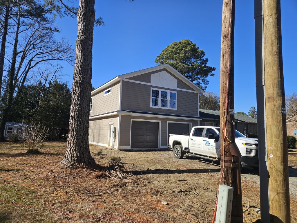 New Home Addition for Garage and Living Space front side view