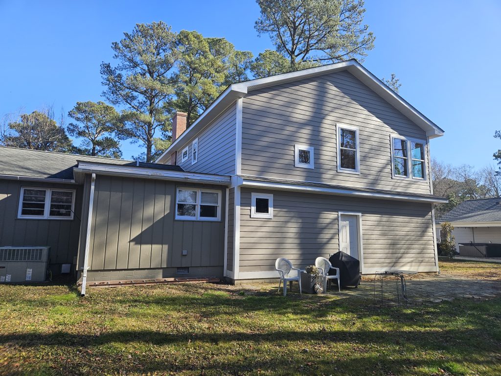 Home Addition for Garage and Living Space rear view